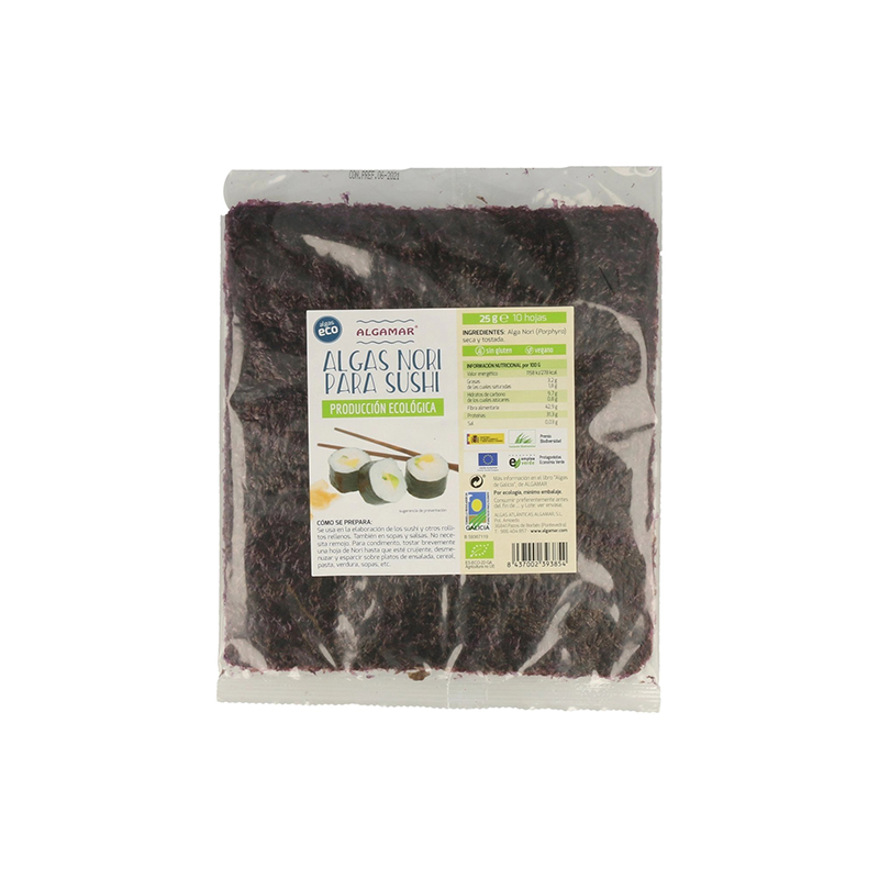 NORI SUSHI 10 HOJAS ALGAMAR 25 g