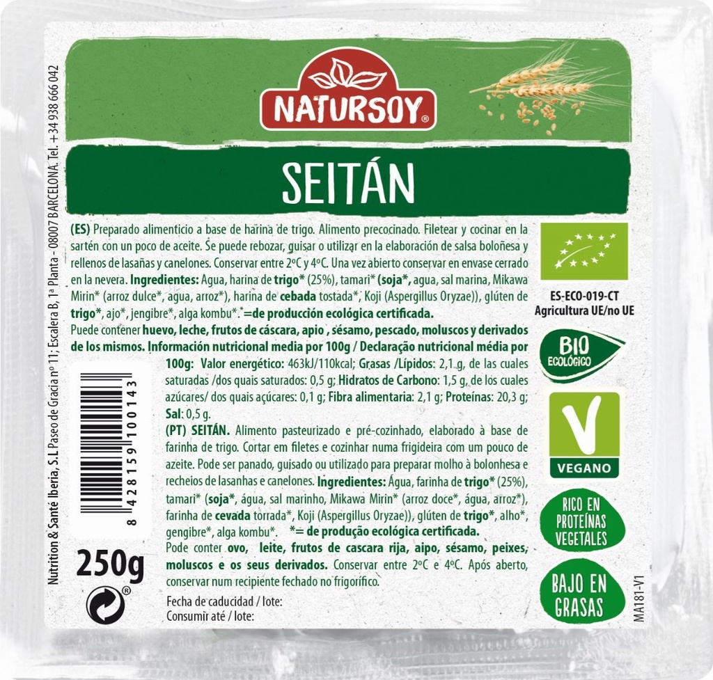 SEITÁN NATURSOY 250g