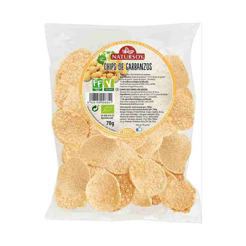 CHIPS DE GARBANZOS NATURSOY 70 g