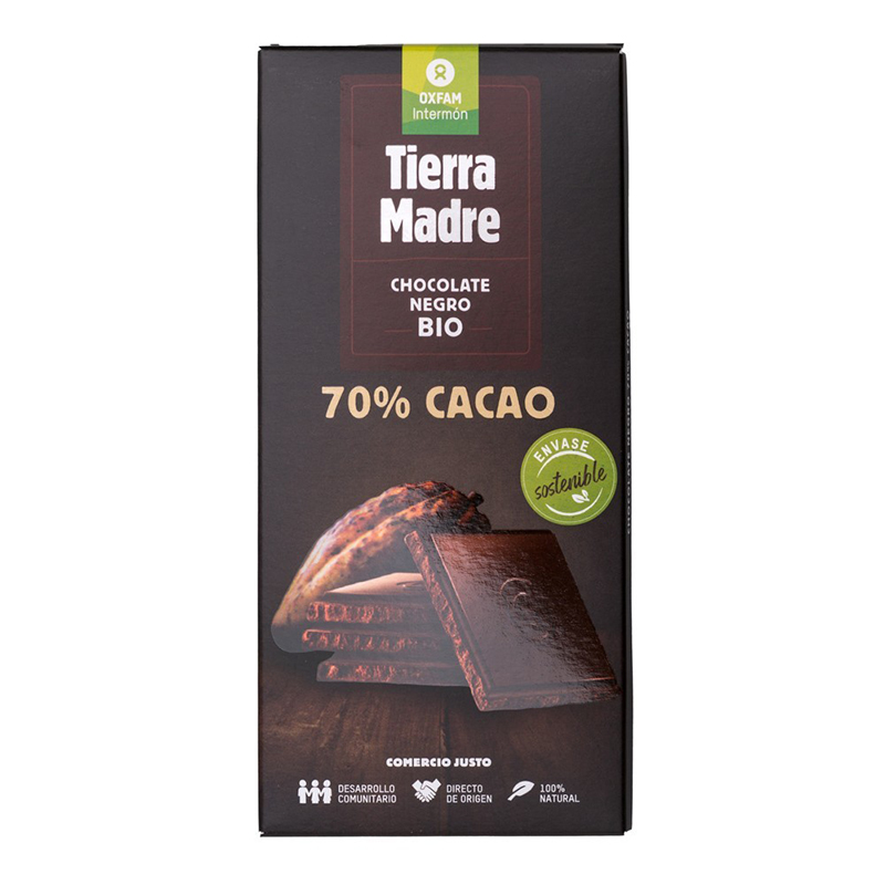 CHOC. NEGRO 70% CACAO INTERMON 100 g