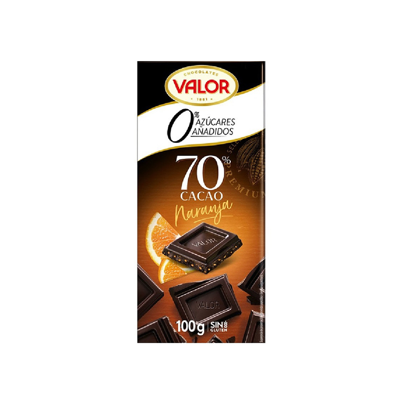 CHOC. NEGRO 70% NARANJA INTERMON 100g