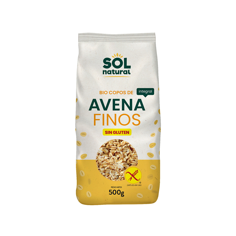 Copets d'Avena Fins S/Gluten Sol Nat 500g  