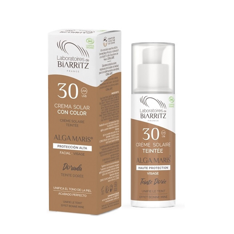 Crema Solar Facial SPF30 Color Biarritz  