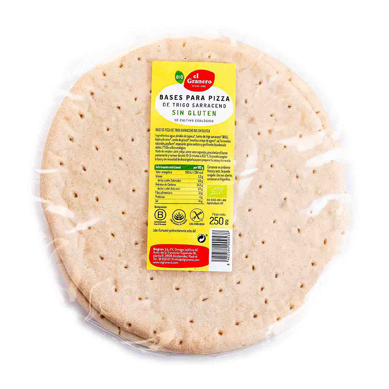 BASE PIZZA SARRA S/GLUTEN GRANERO 250g
