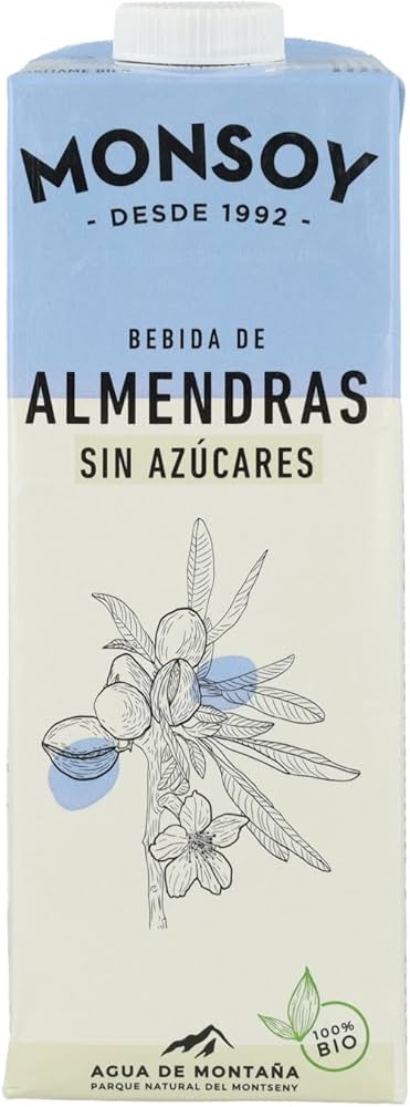 BEBIDA ALMENDRAS SIN AZUCAR MONSOY 1L